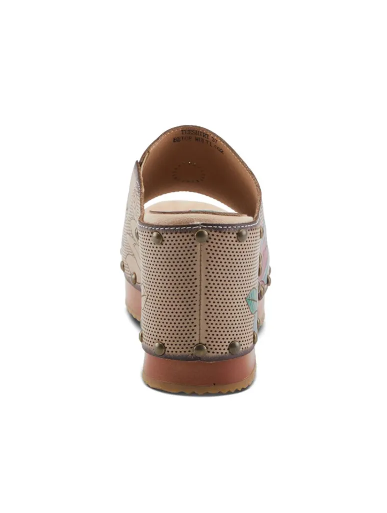 L'Artiste By Spring Step Teeshirt Leather Heel