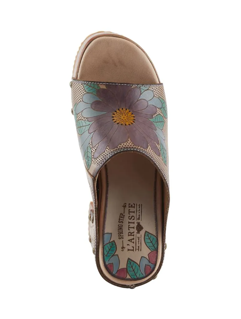 L'Artiste By Spring Step Teeshirt Leather Heel