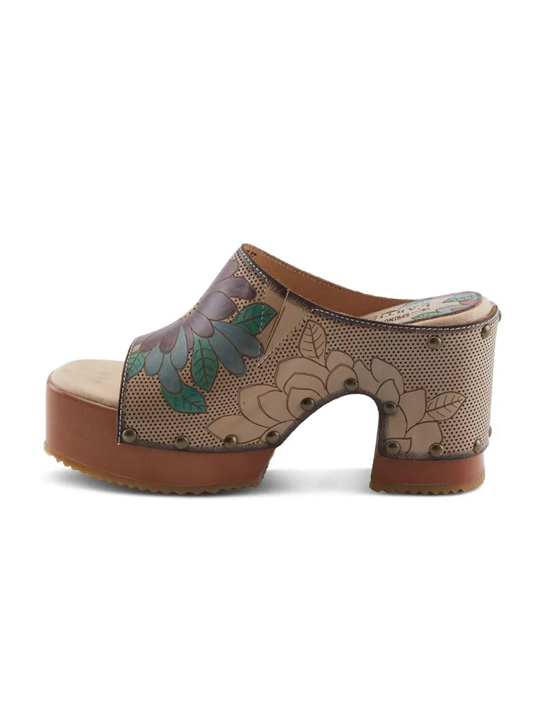 L'Artiste By Spring Step Teeshirt Leather Heel