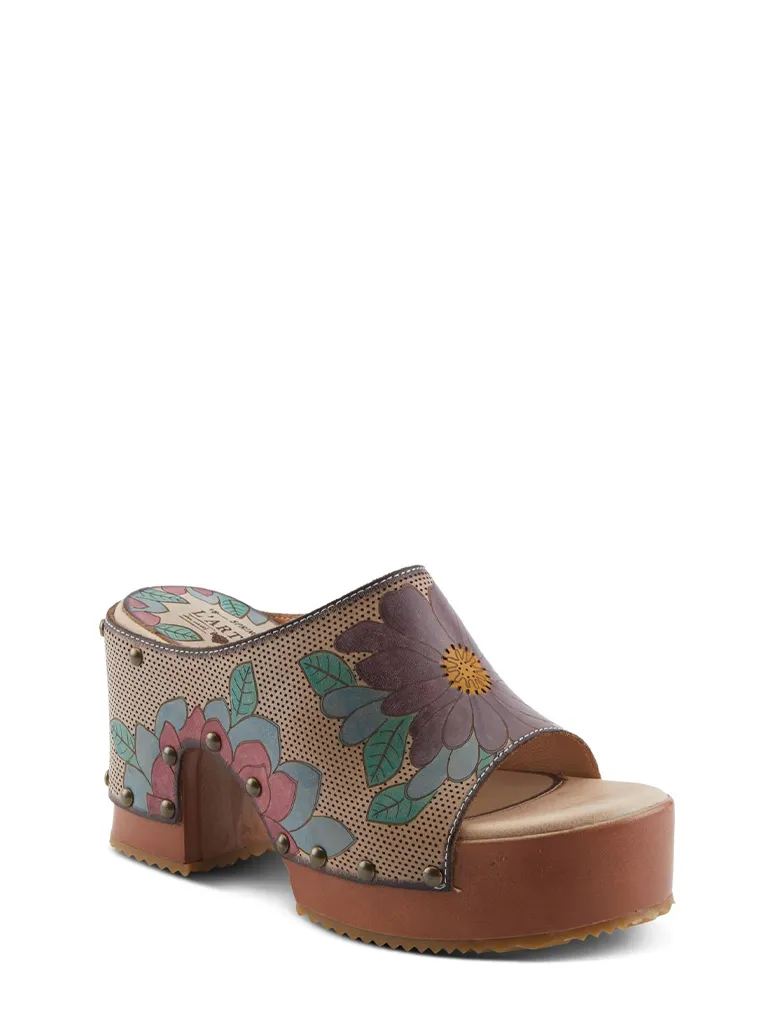 L'Artiste By Spring Step Teeshirt Leather Heel