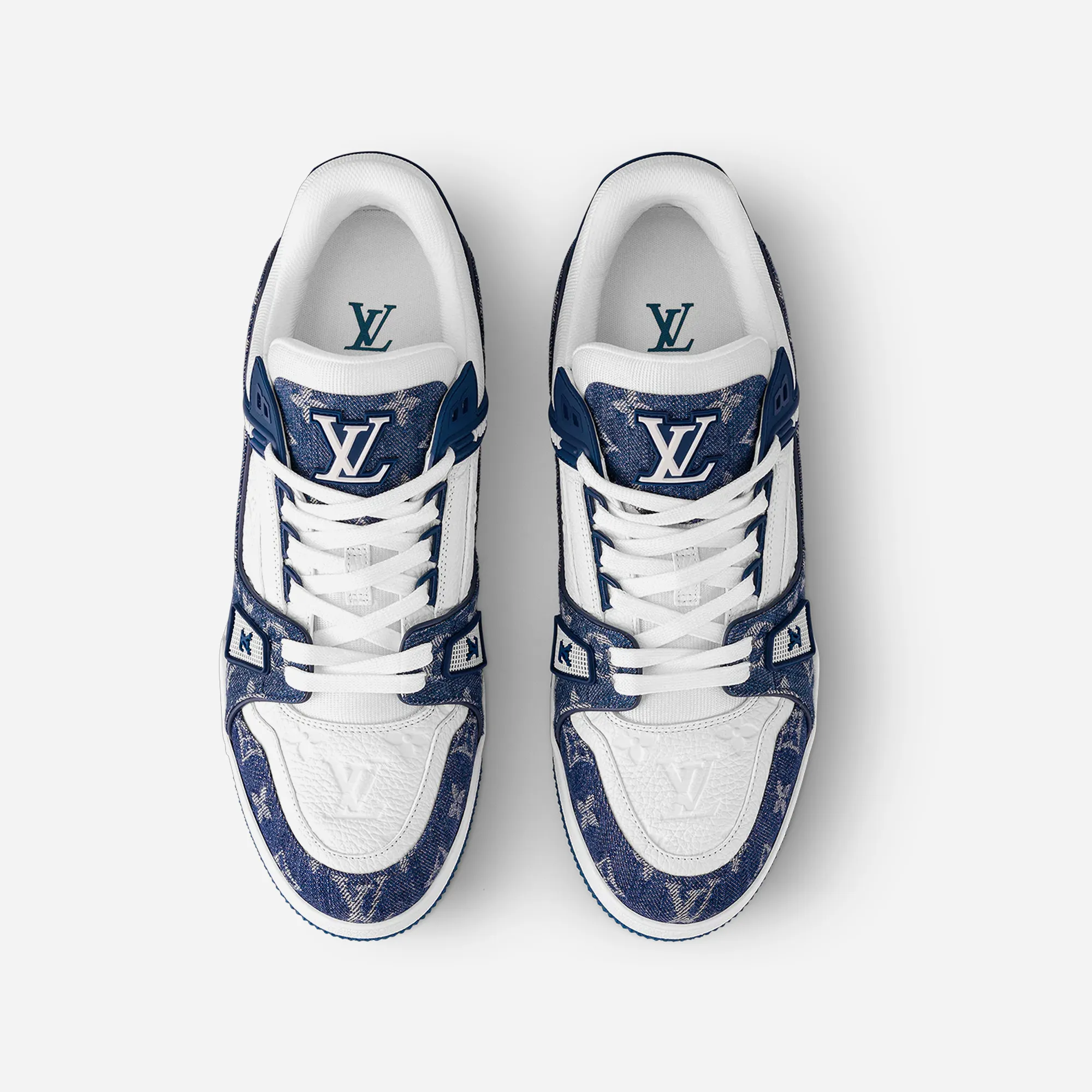 LV Trainer Sneaker Monogram Denim White Blue
