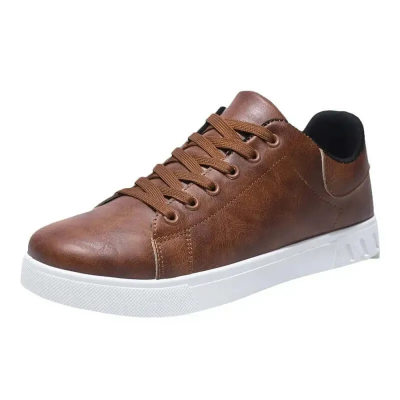 Men's Vegan Leather Sneakers with Cushioned Insole