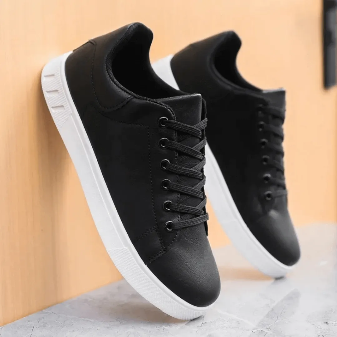 Men's Vegan Leather Sneakers with Cushioned Insole
