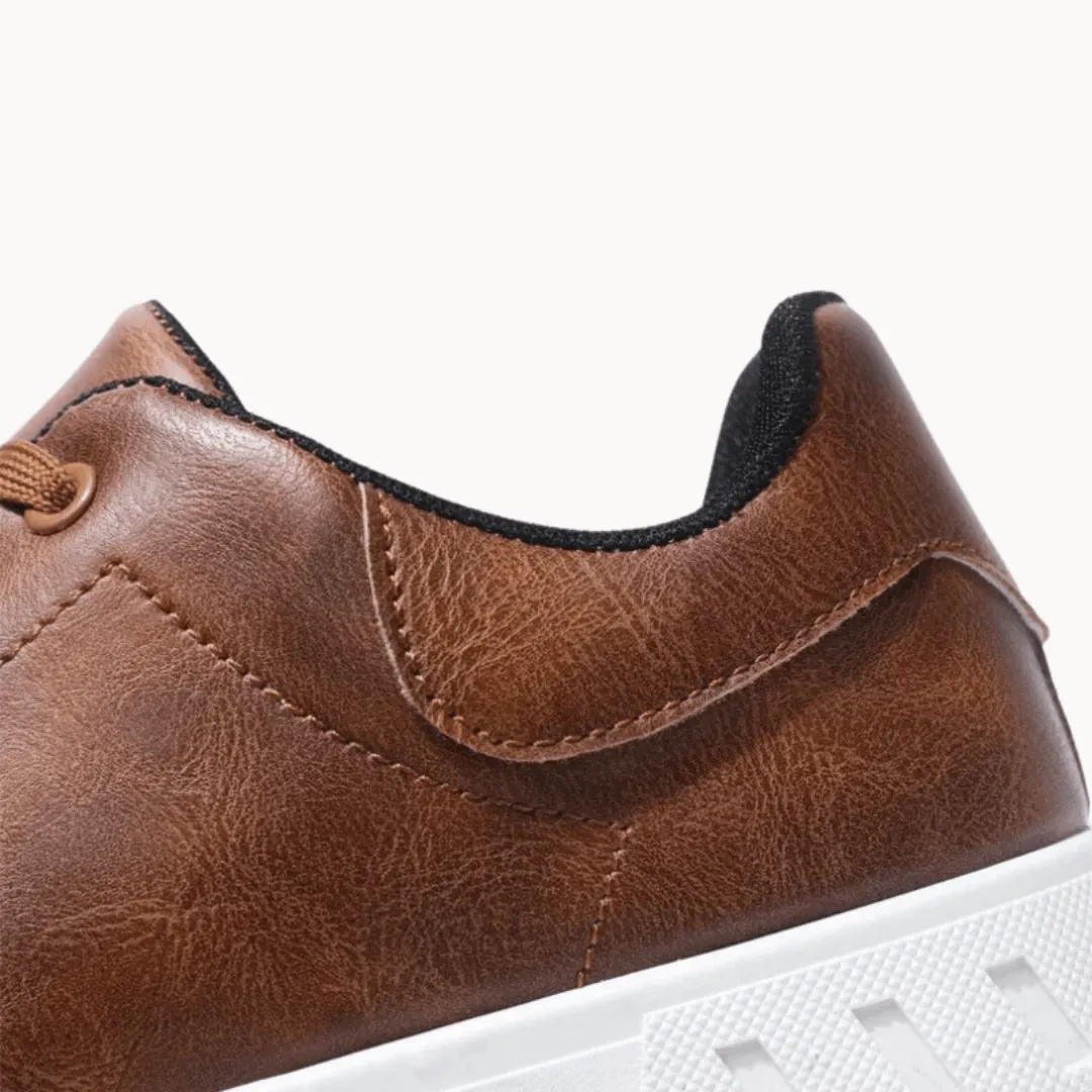 Men's Vegan Leather Sneakers with Cushioned Insole