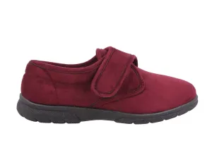 Mens Wide Fit Daniel Burgundy Slippers