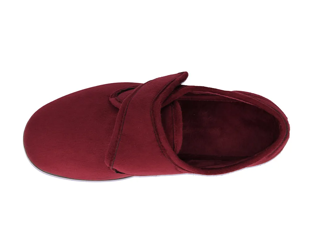 Mens Wide Fit Daniel Burgundy Slippers