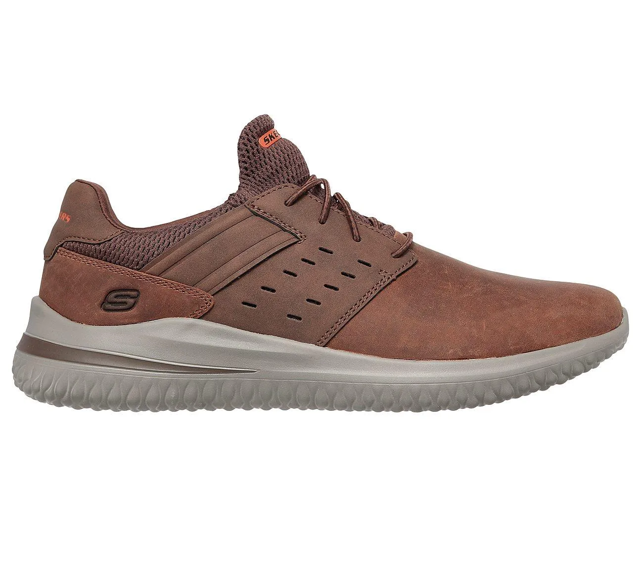 Mens Wide Fit Skechers Street Wear Delson 3.0 210308W Luxury Walking Trainers - Brown