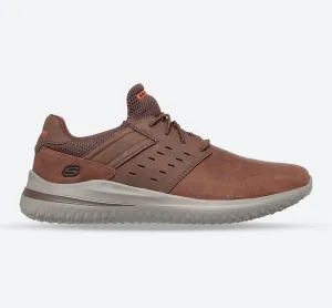 Mens Wide Fit Skechers Street Wear Delson 3.0 210308W Luxury Walking Trainers - Brown
