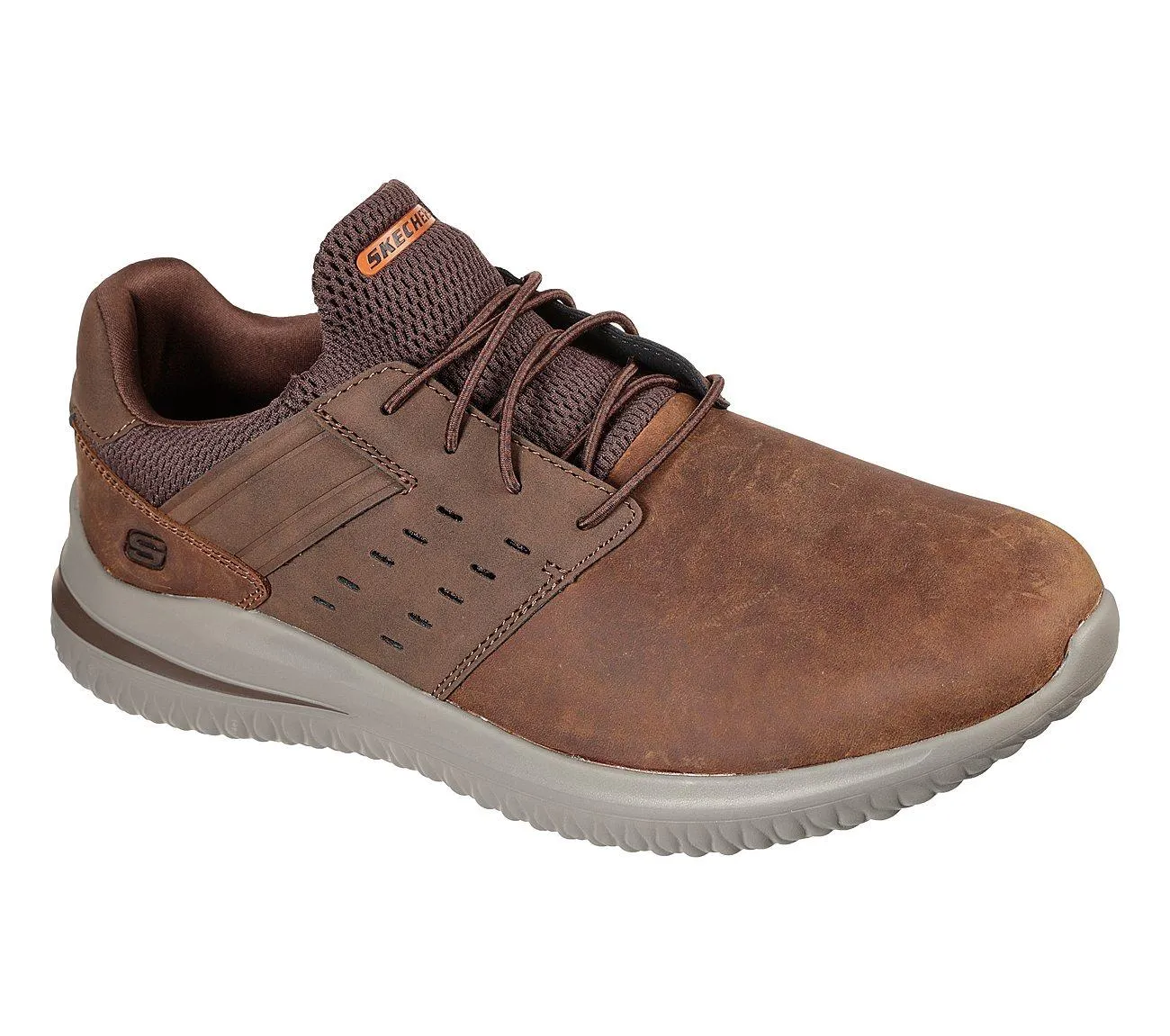 Mens Wide Fit Skechers Street Wear Delson 3.0 210308W Luxury Walking Trainers - Brown