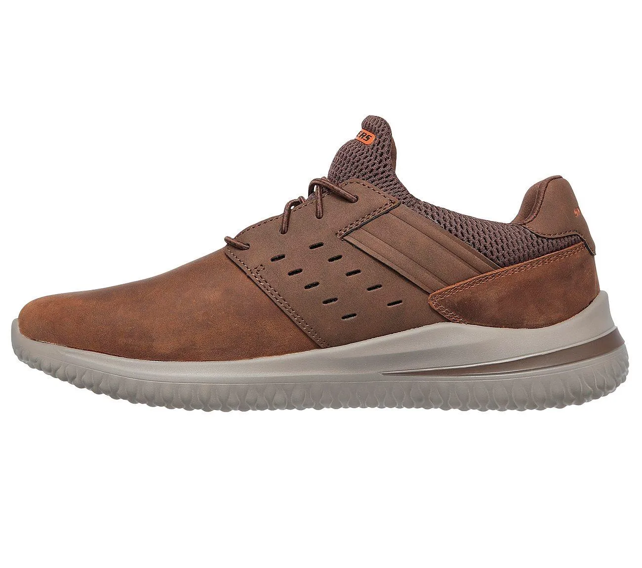 Mens Wide Fit Skechers Street Wear Delson 3.0 210308W Luxury Walking Trainers - Brown