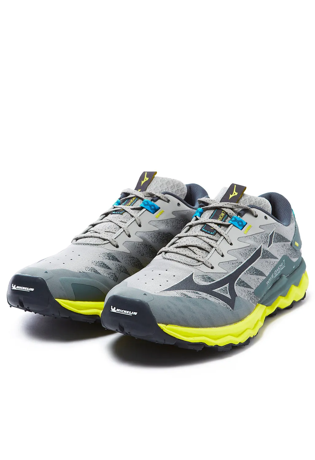 Mizuno Men's Wave Daichi 7 Trainers - Ghost Grey / Ombre Blue / Bolt 2