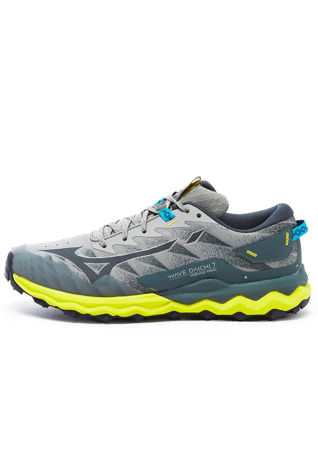 Mizuno Men's Wave Daichi 7 Trainers - Ghost Grey / Ombre Blue / Bolt 2