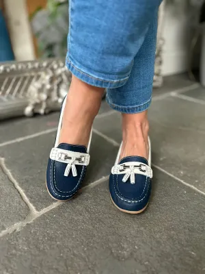 Navy Nautical Leather Tassel Loafer