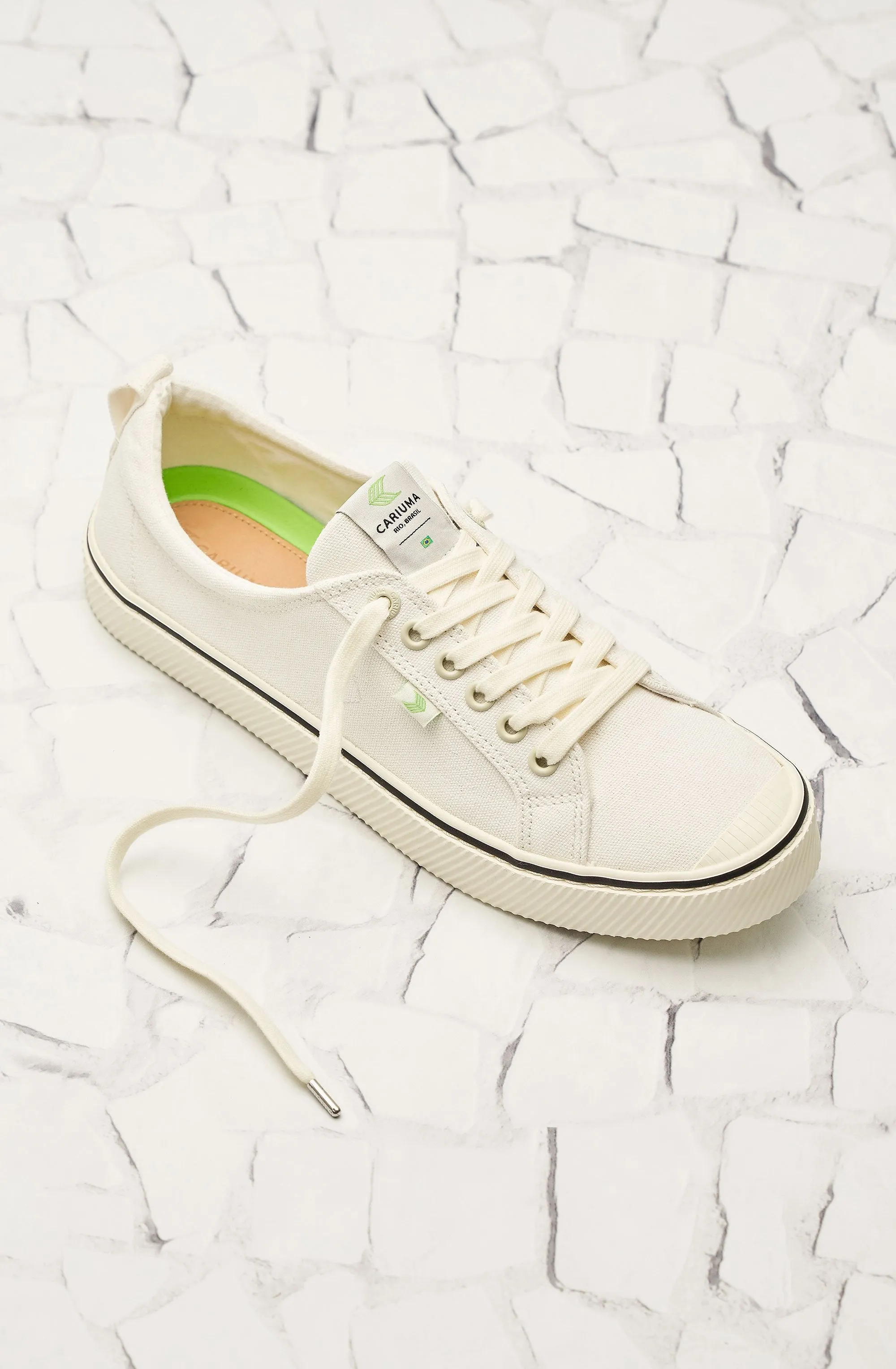 OCA Low Stripe White Canvas Sneaker Women
