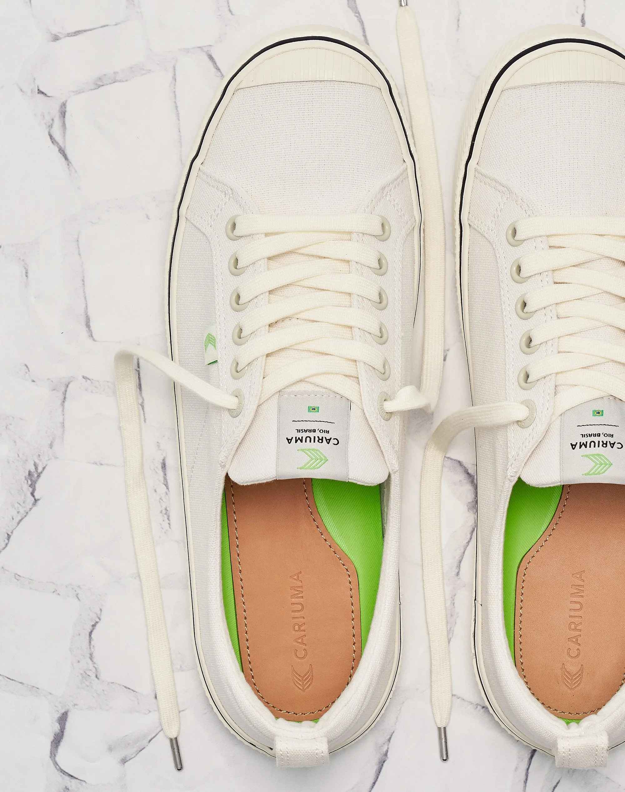 OCA Low Stripe White Canvas Sneaker Women