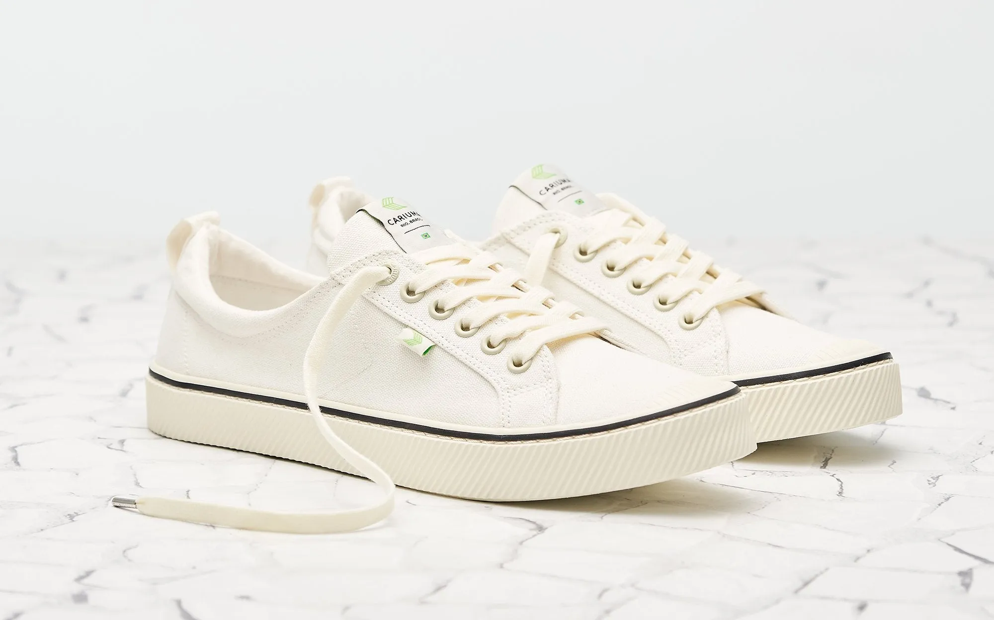OCA Low Stripe White Canvas Sneaker Women