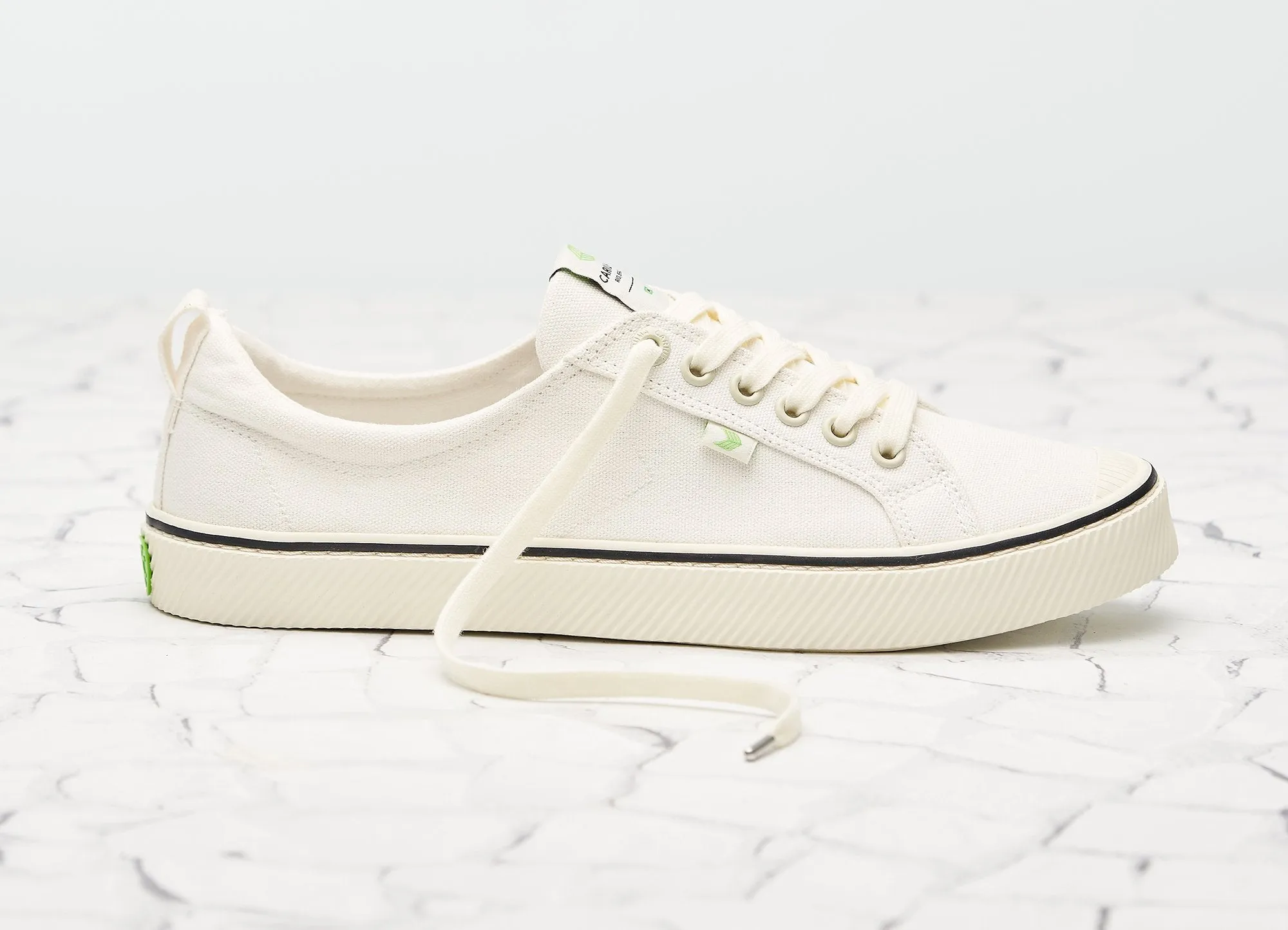 OCA Low Stripe White Canvas Sneaker Women