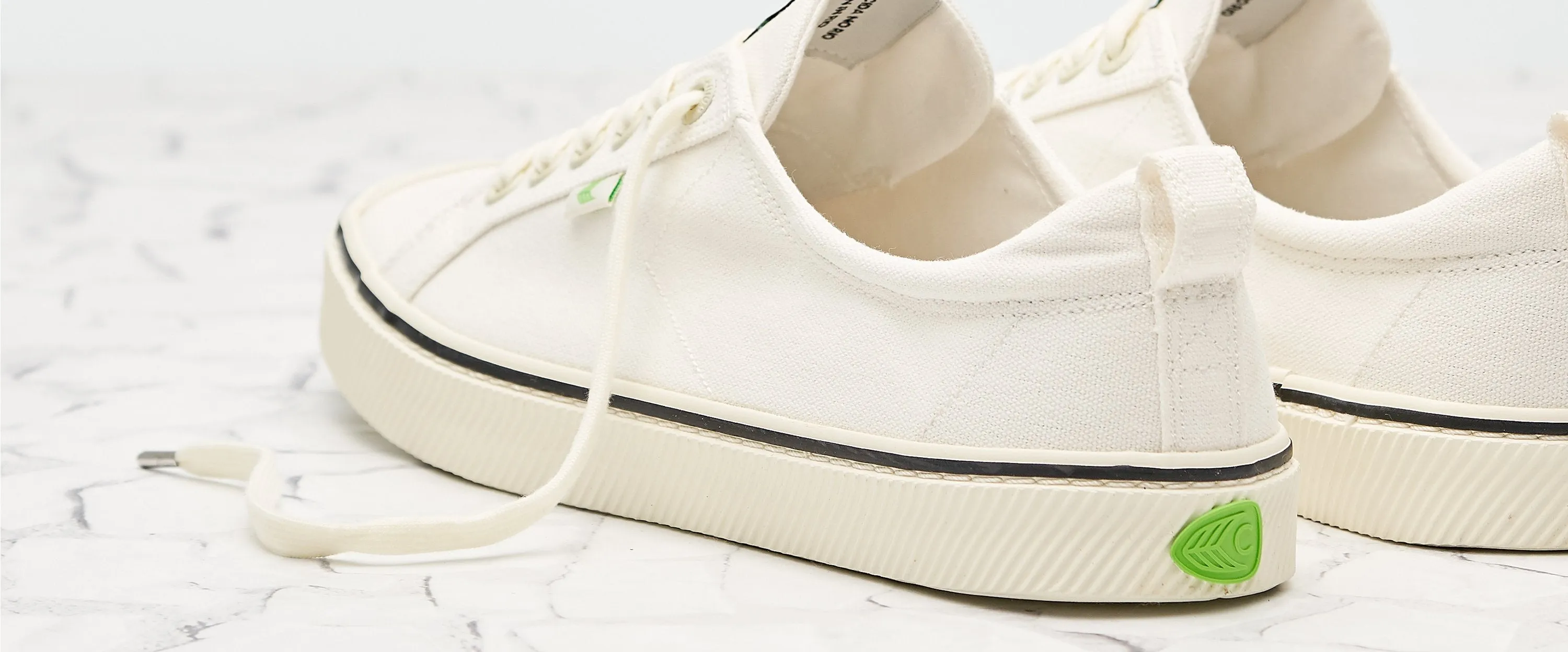 OCA Low Stripe White Canvas Sneaker Women