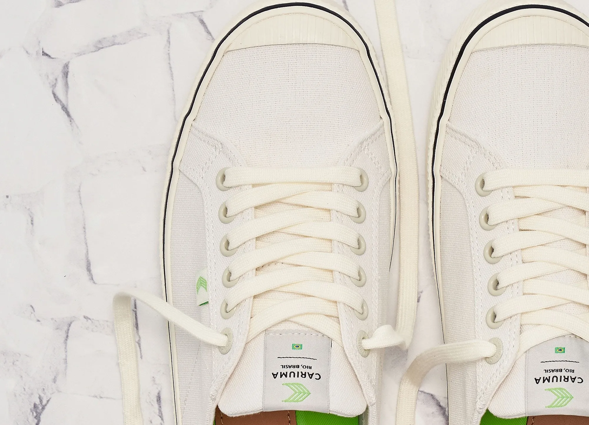 OCA Low Stripe White Canvas Sneaker Women