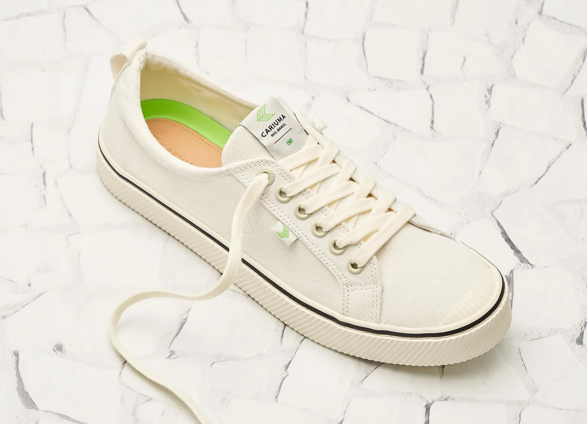 OCA Low Stripe White Canvas Sneaker Women