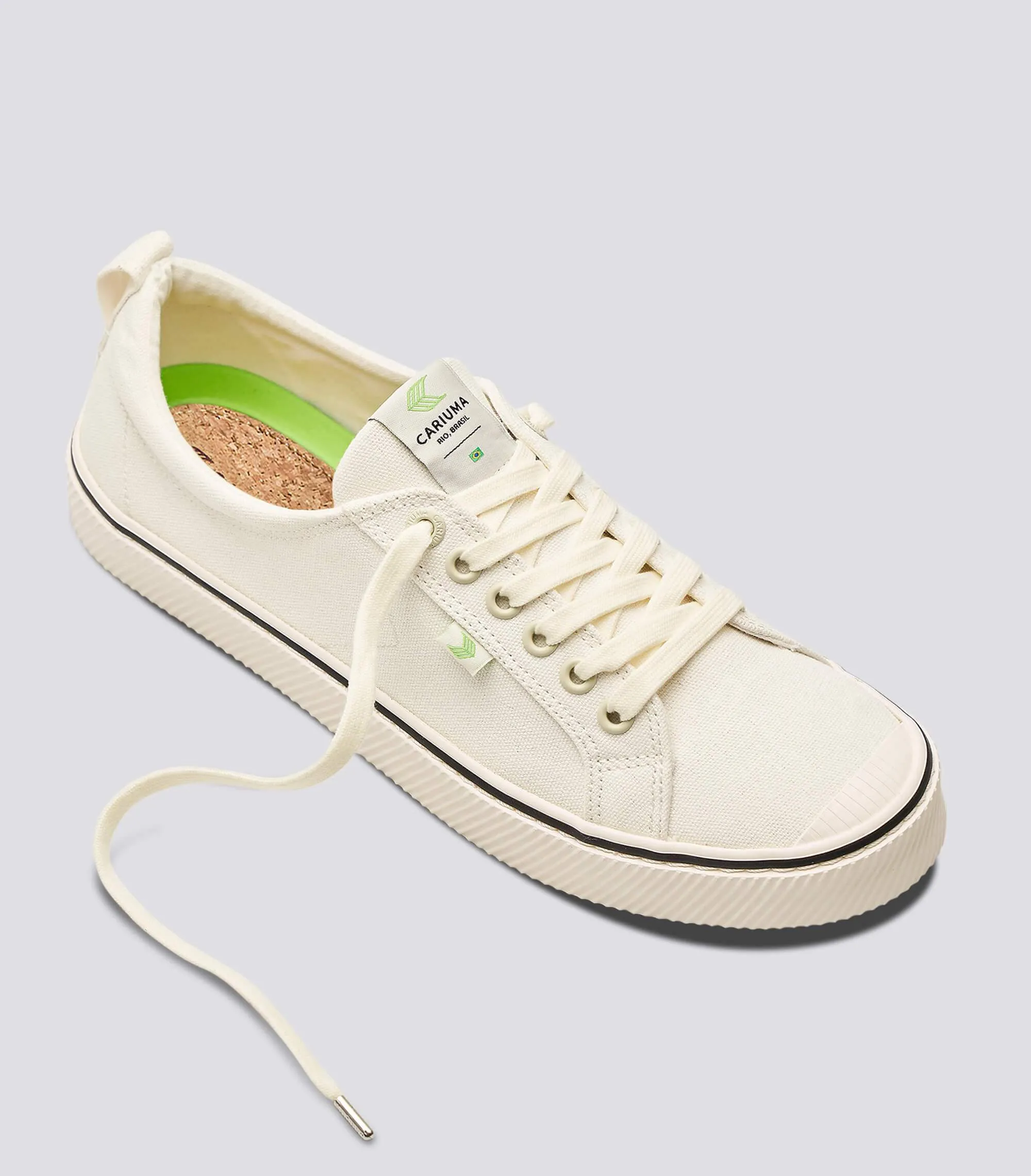 OCA Low Stripe White Canvas Sneaker Women