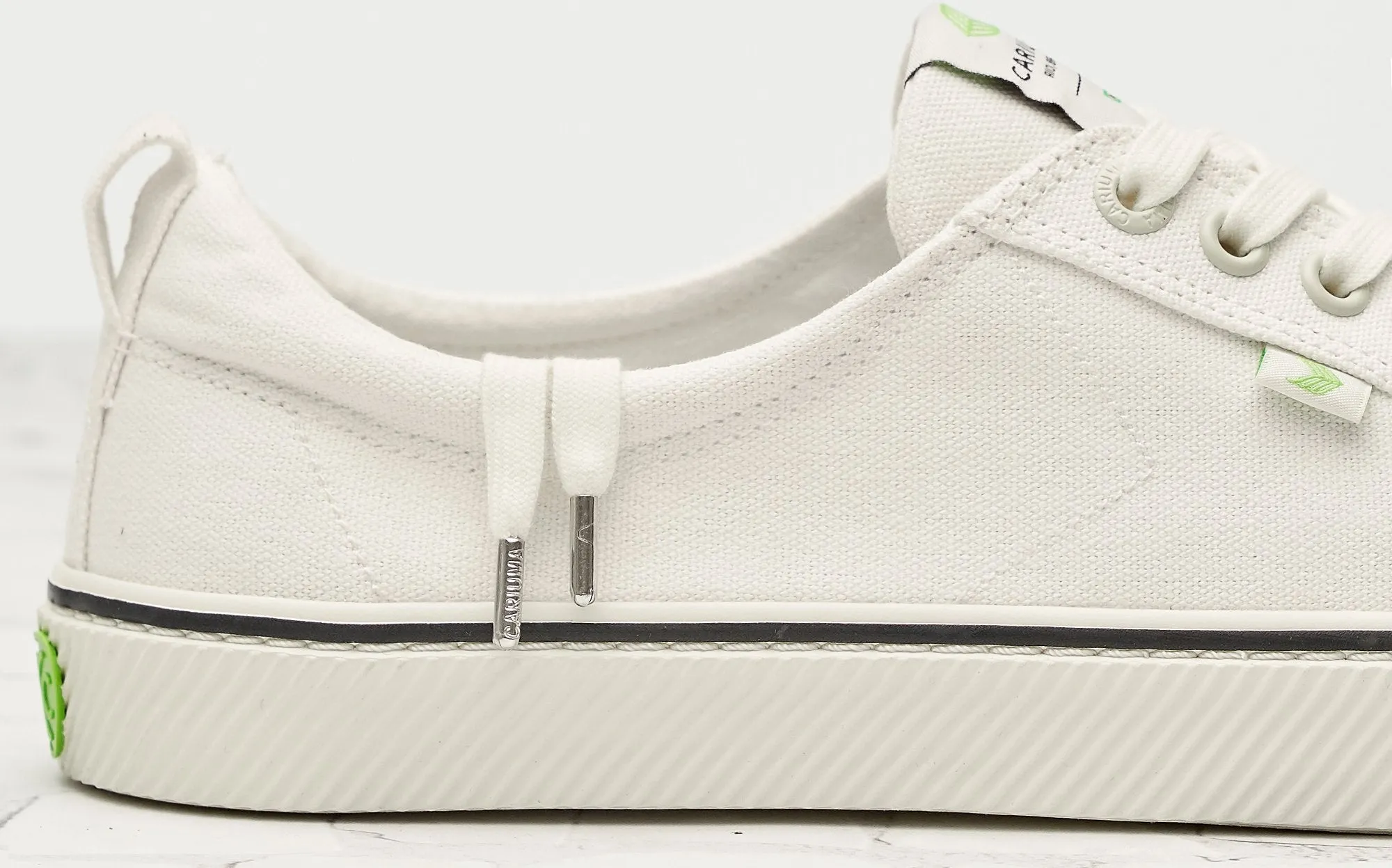 OCA Low Stripe White Canvas Sneaker Women