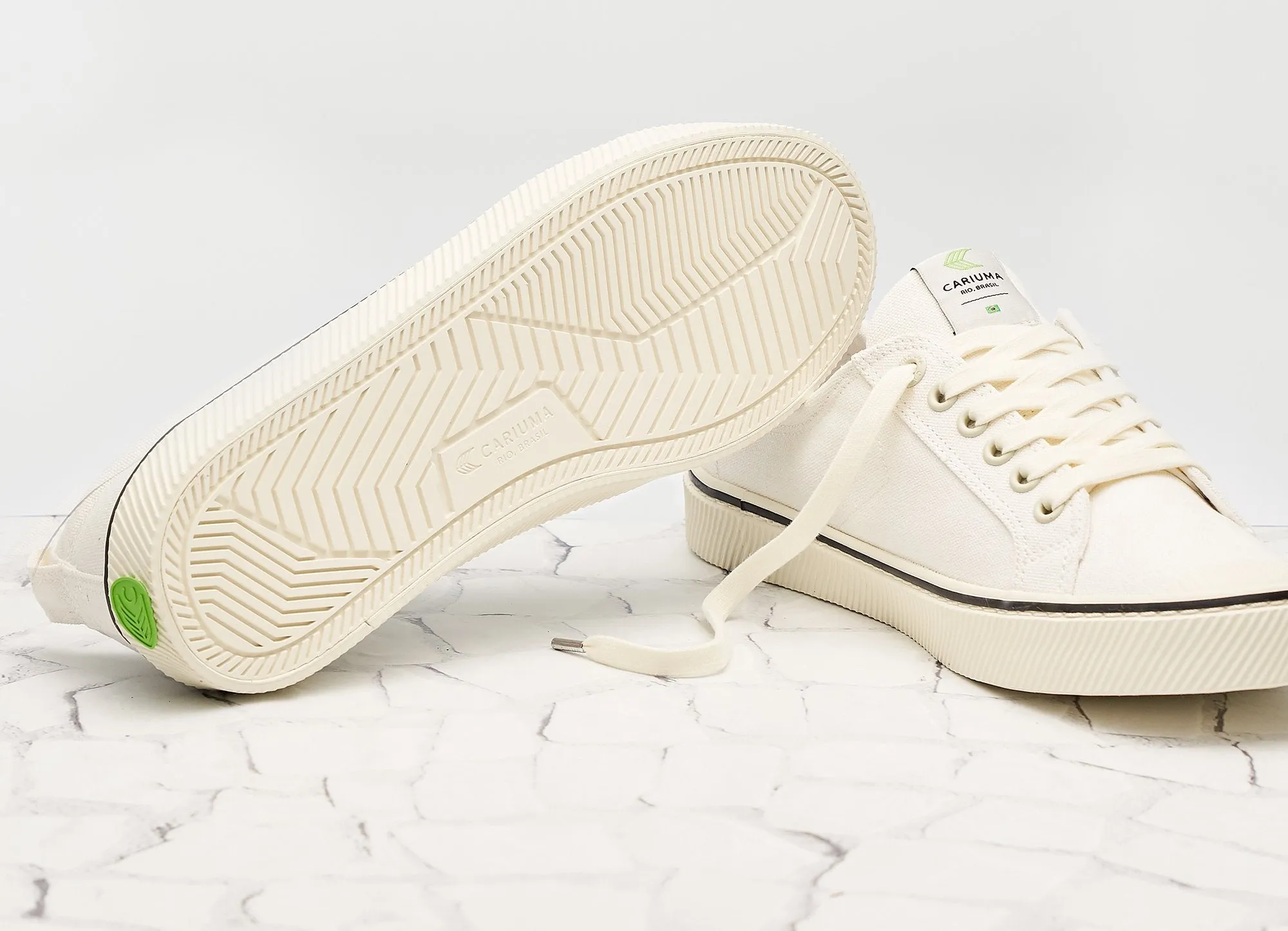 OCA Low Stripe White Canvas Sneaker Women
