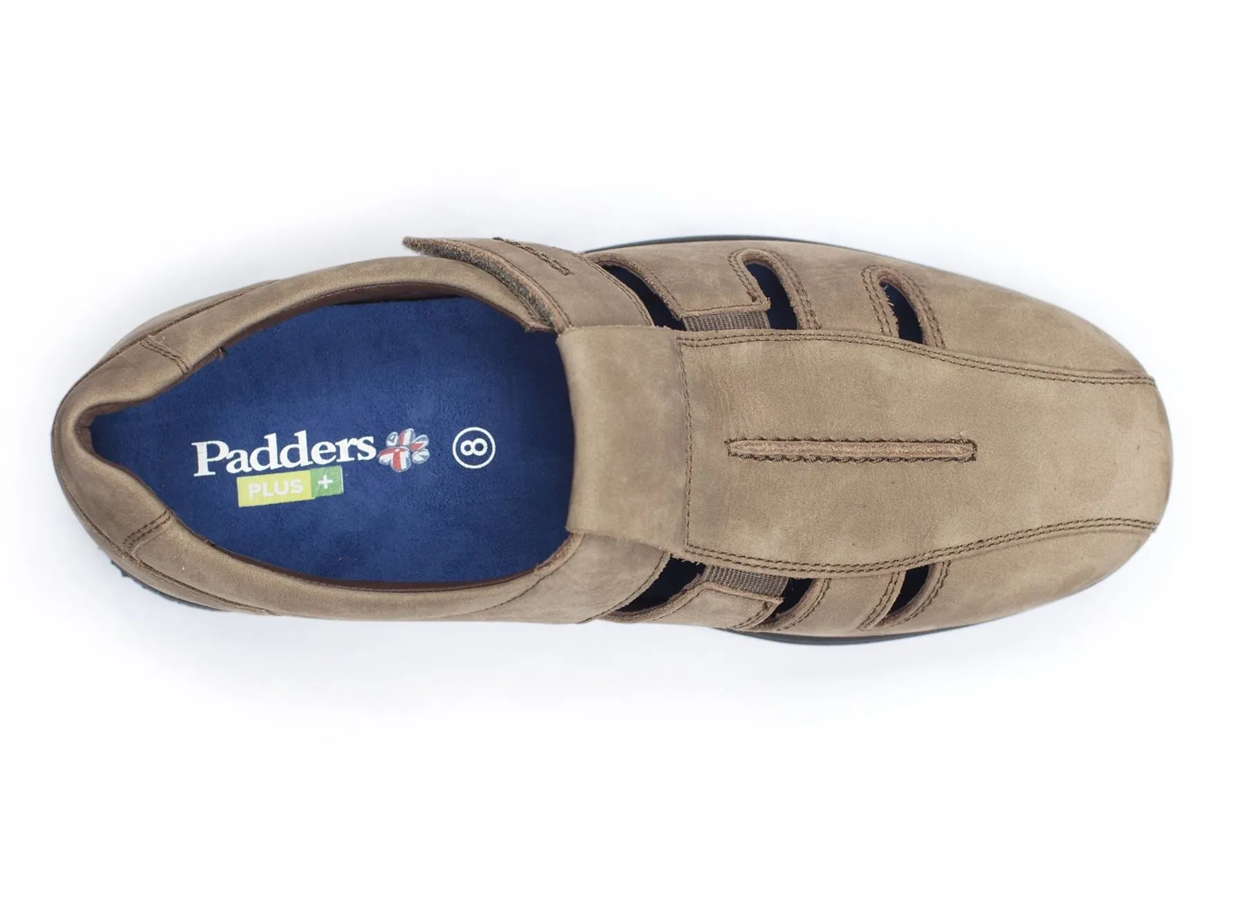 Padders Mens Dual Fit H/K Wide Leather Summer Shoes (Dawlish) in Tobacco