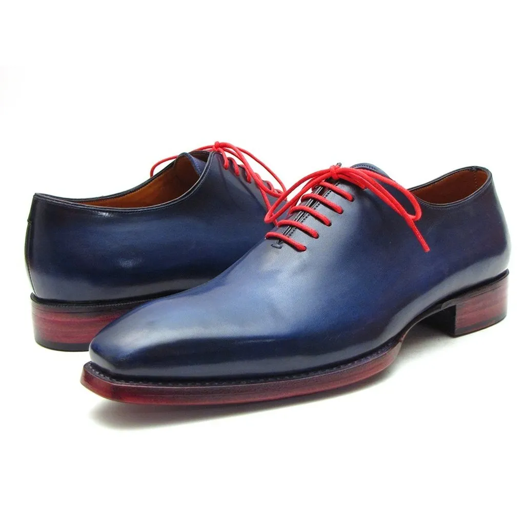 Paul Parkman Men's Goodyear Welted Wholecut Oxfords Navy Blue  (ID#044CR)