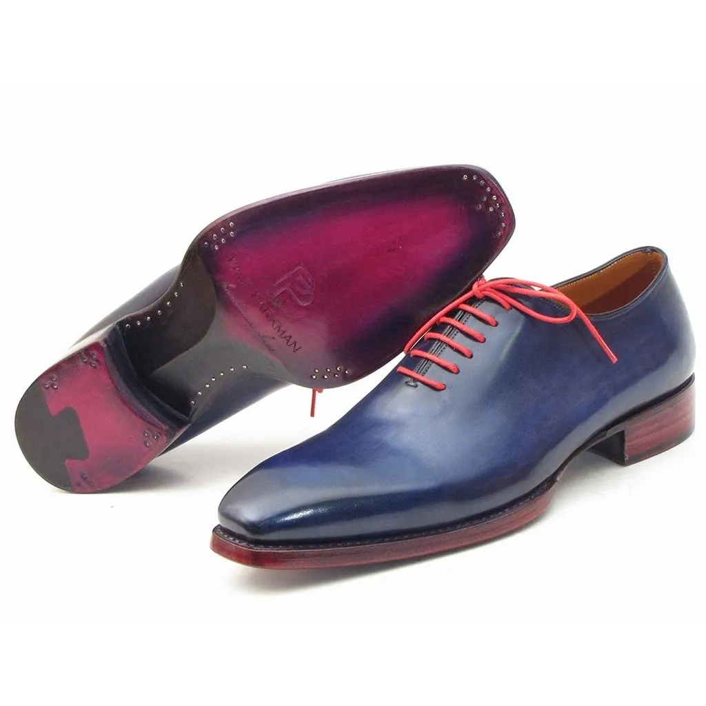 Paul Parkman Men's Goodyear Welted Wholecut Oxfords Navy Blue  (ID#044CR)