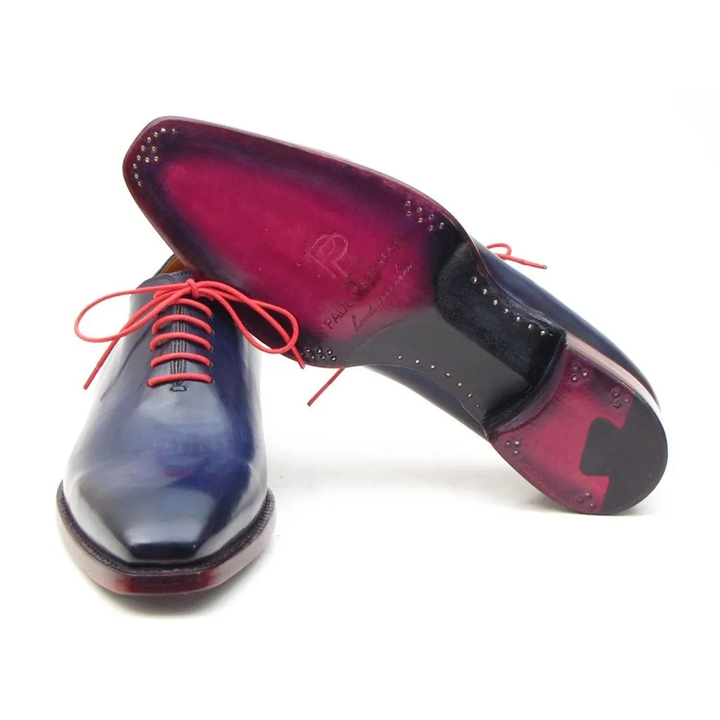 Paul Parkman Men's Goodyear Welted Wholecut Oxfords Navy Blue  (ID#044CR)