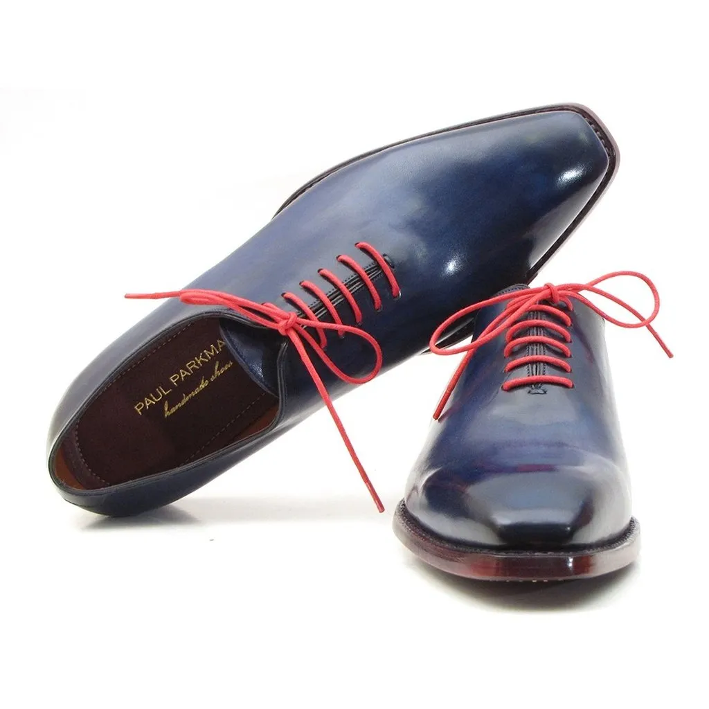 Paul Parkman Men's Goodyear Welted Wholecut Oxfords Navy Blue  (ID#044CR)