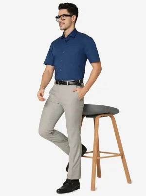 Peacock Blue Solid Regular fit Formal Shirt | JadeBlue
