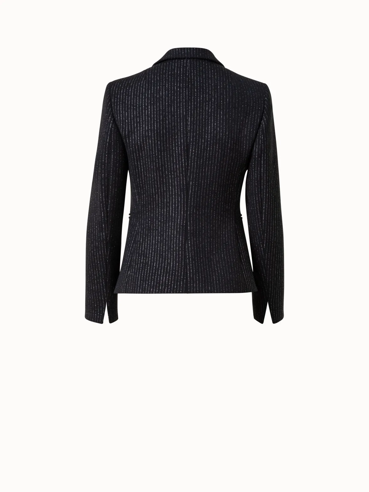 Pebble Crpe Jacket with Metallic Pin Stripes