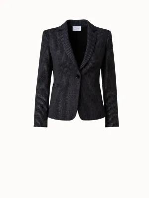 Pebble Crpe Jacket with Metallic Pin Stripes