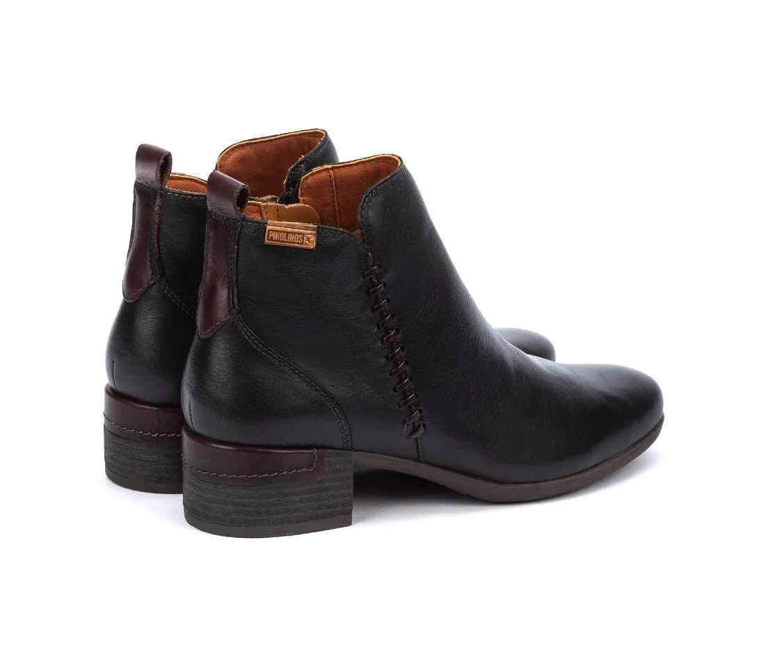 Pikolinos Malaga W6W-8950 Black Zip Ankle Boots