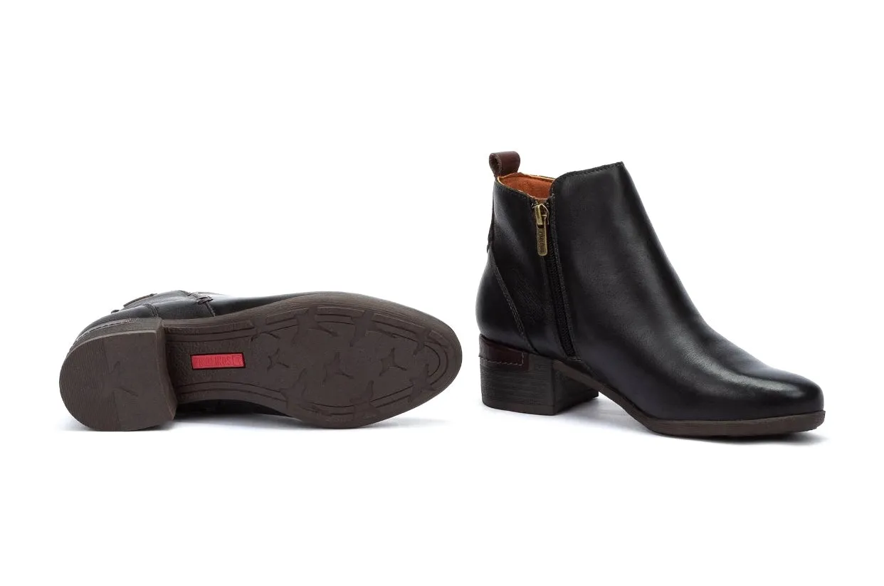 Pikolinos Malaga W6W-8950 Black Zip Ankle Boots