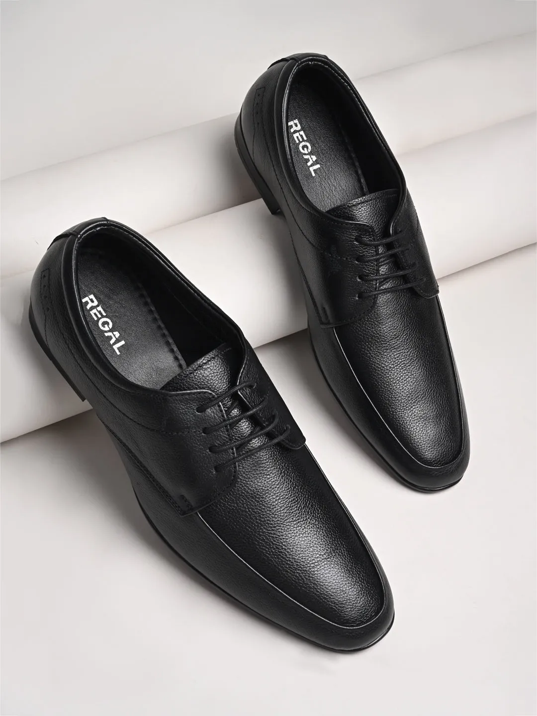 Regal Black Men Leather Lace Ups