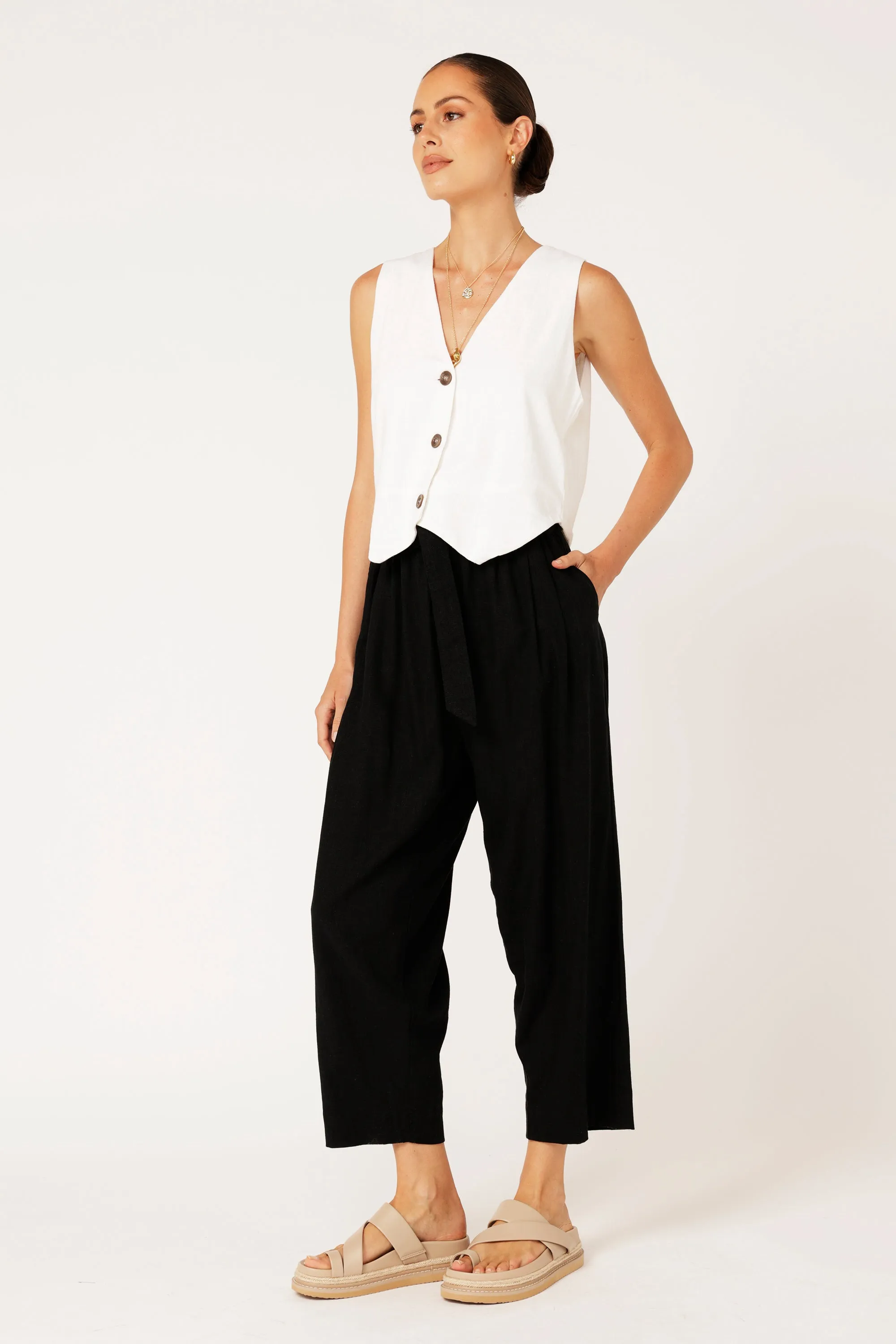 Roma Pant | Black | Viscose Linen