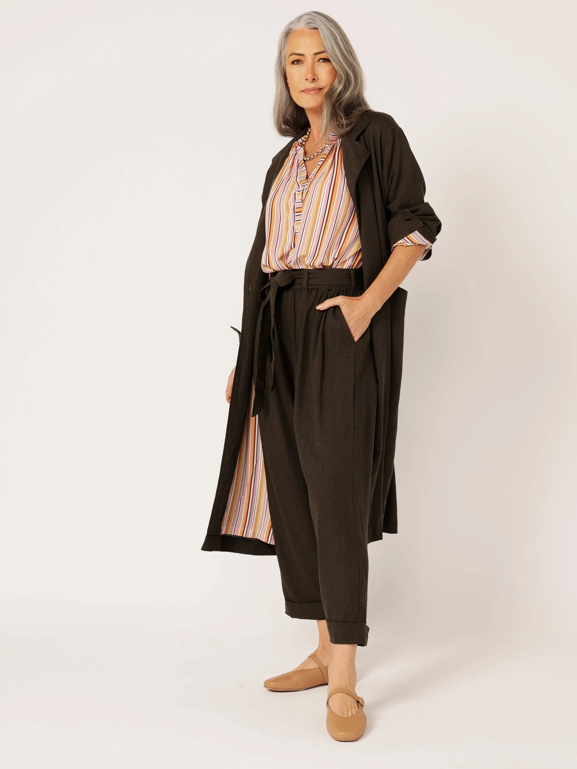 Roma Pant | Ink | Viscose Linen