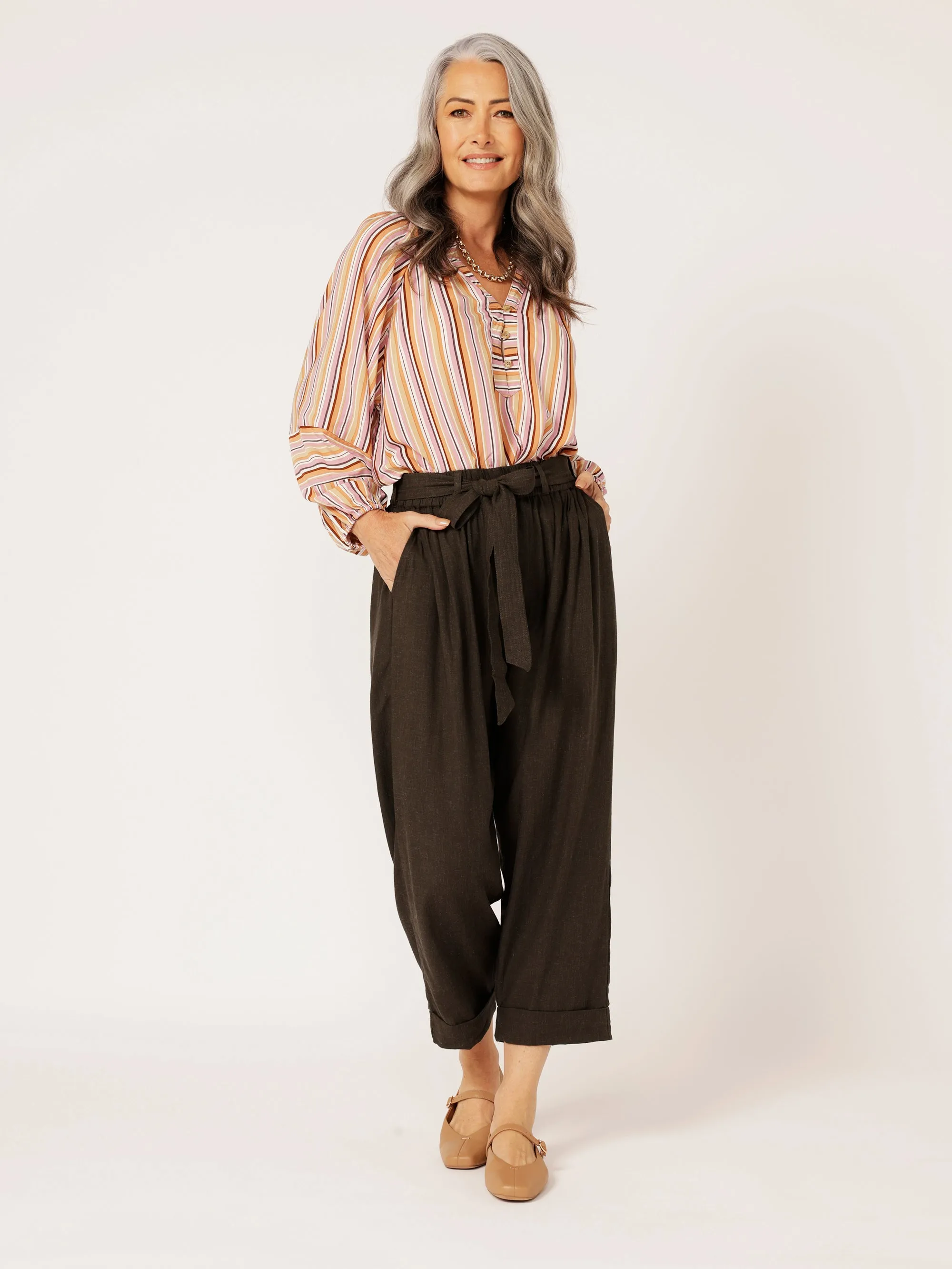 Roma Pant | Ink | Viscose Linen