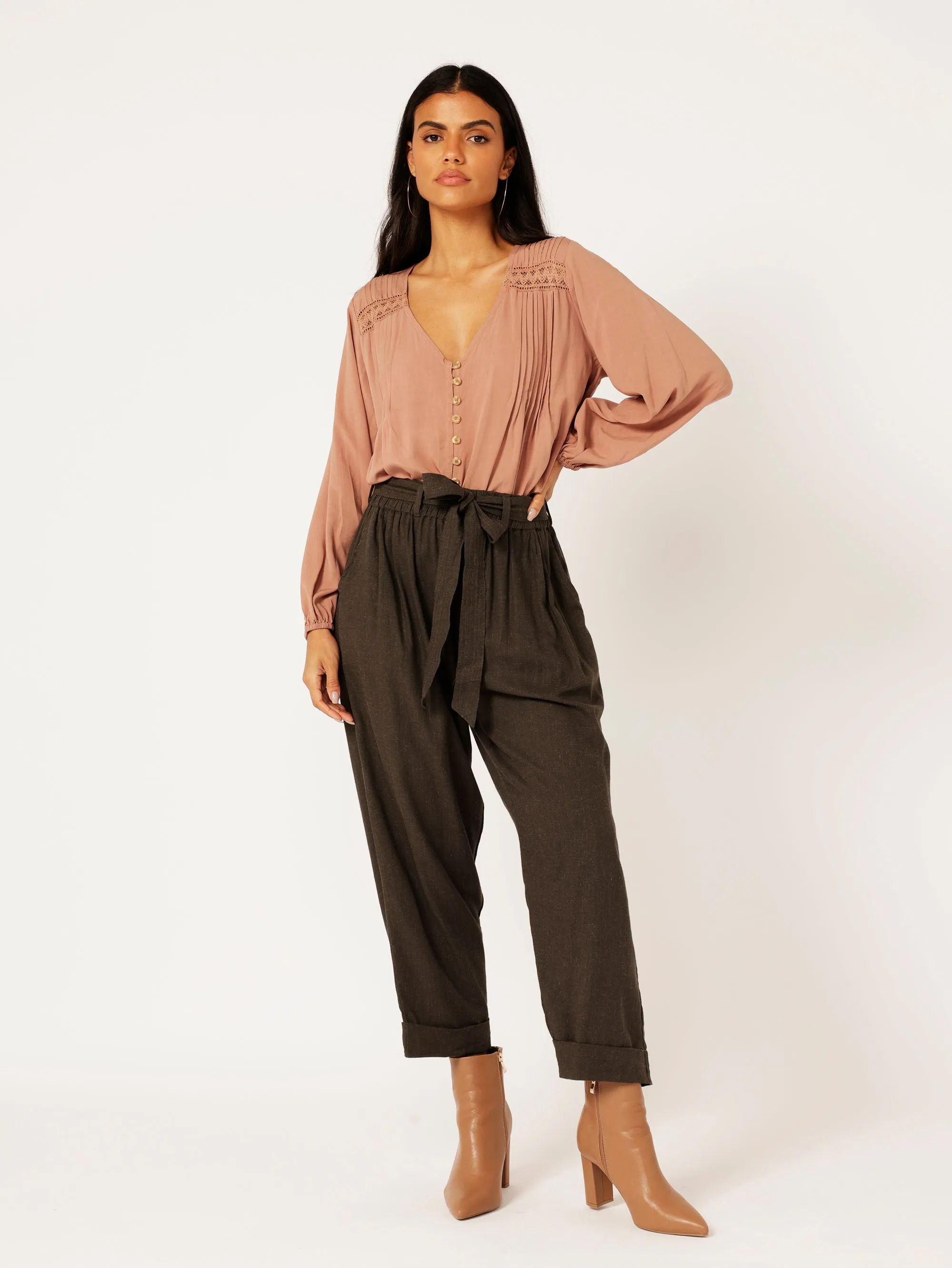 Roma Pant | Ink | Viscose Linen