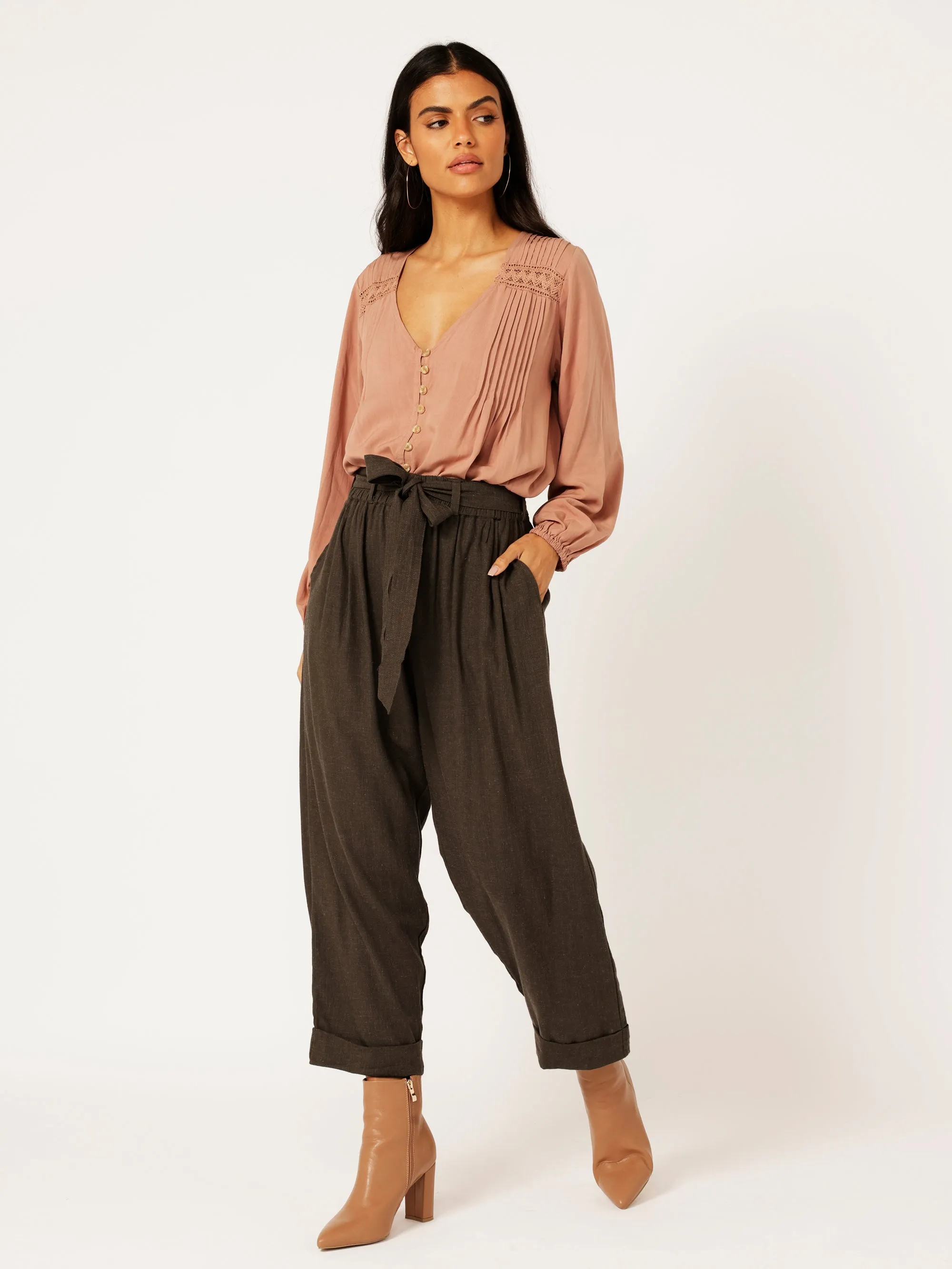 Roma Pant | Ink | Viscose Linen