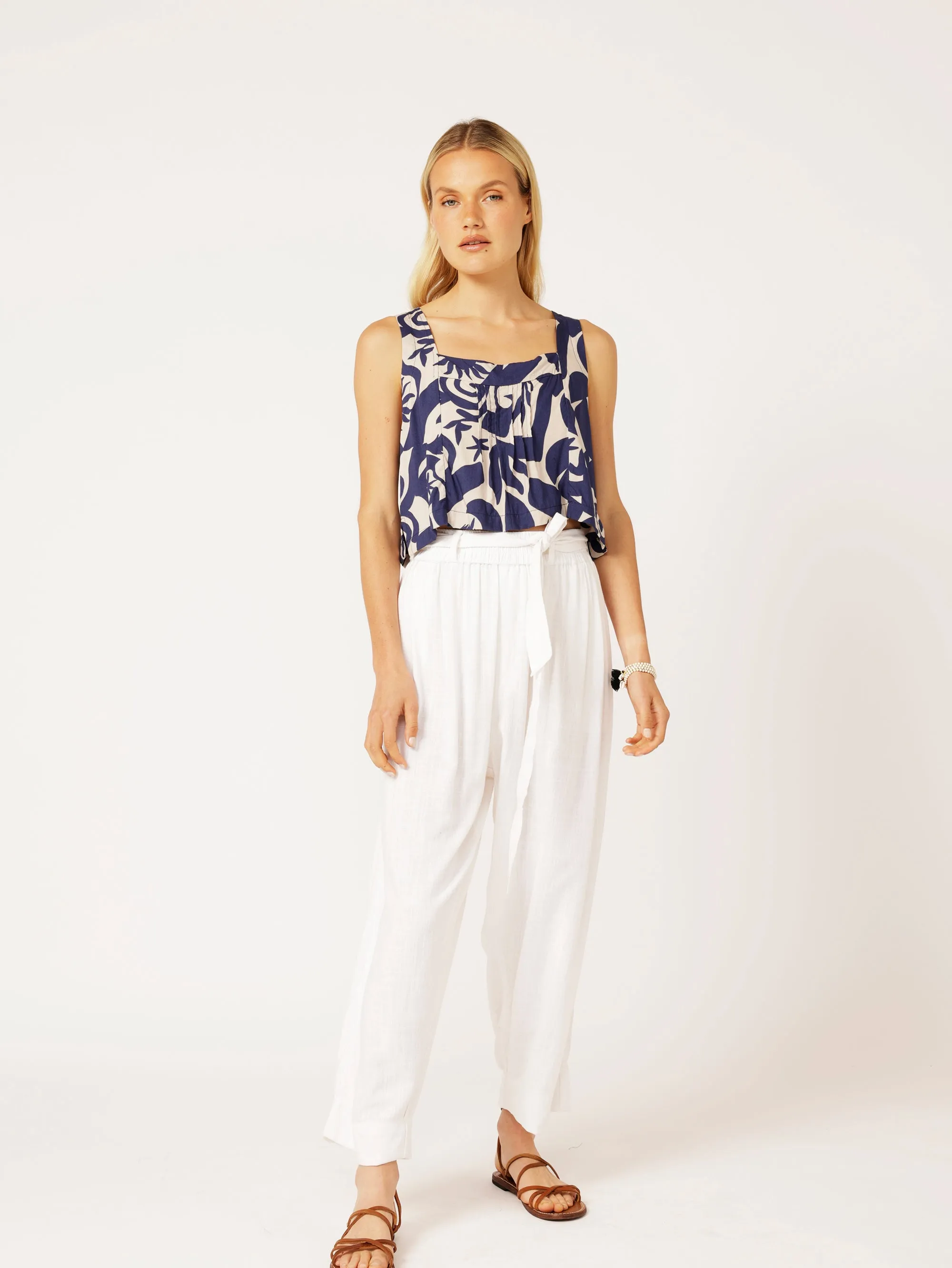 Roma Pant | Off White | Viscose Linen