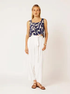 Roma Pant | Off White | Viscose Linen