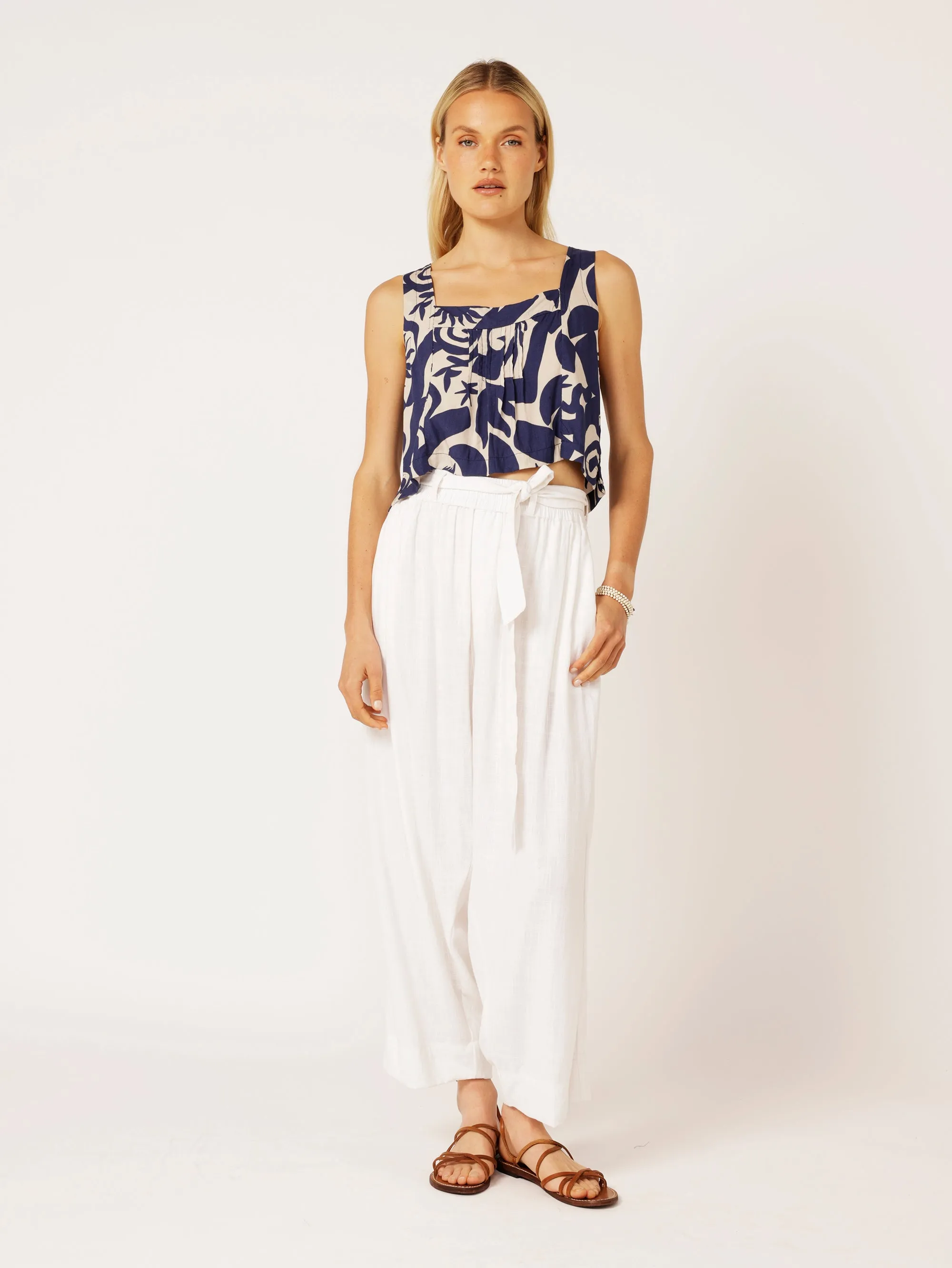 Roma Pant | Off White | Viscose Linen