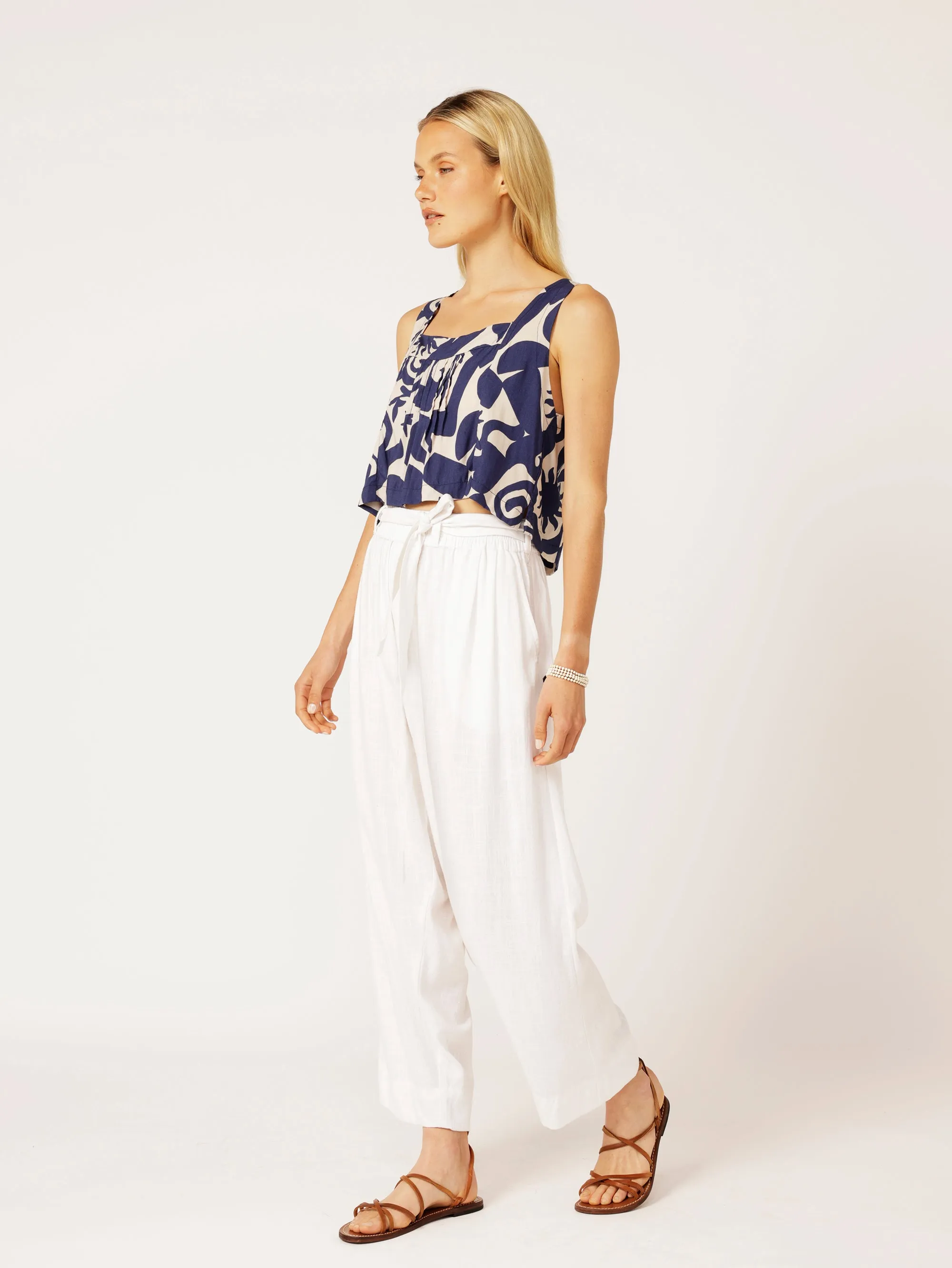Roma Pant | Off White | Viscose Linen