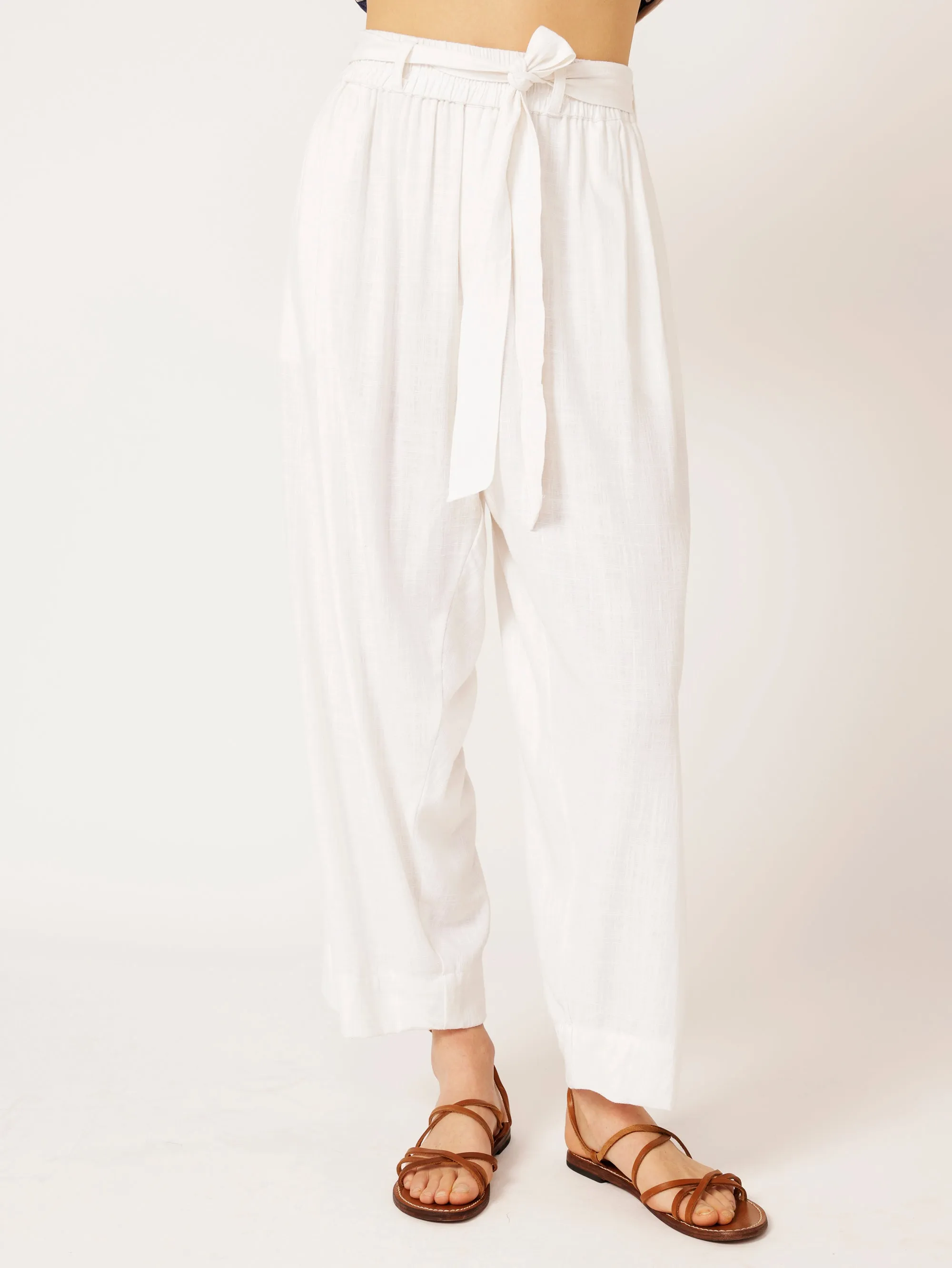 Roma Pant | Off White | Viscose Linen