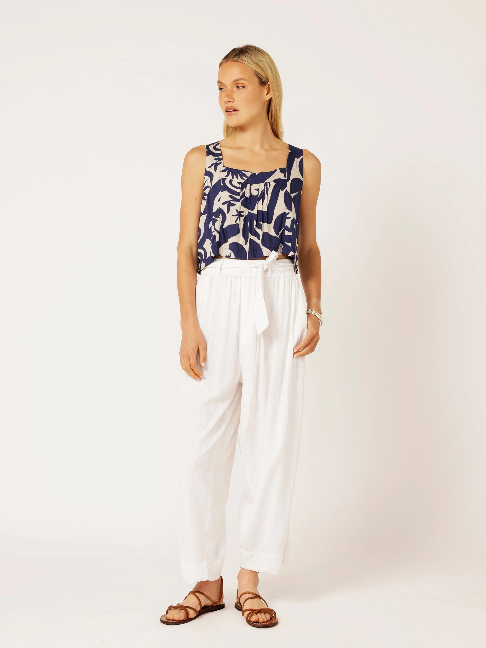 Roma Pant | Off White | Viscose Linen