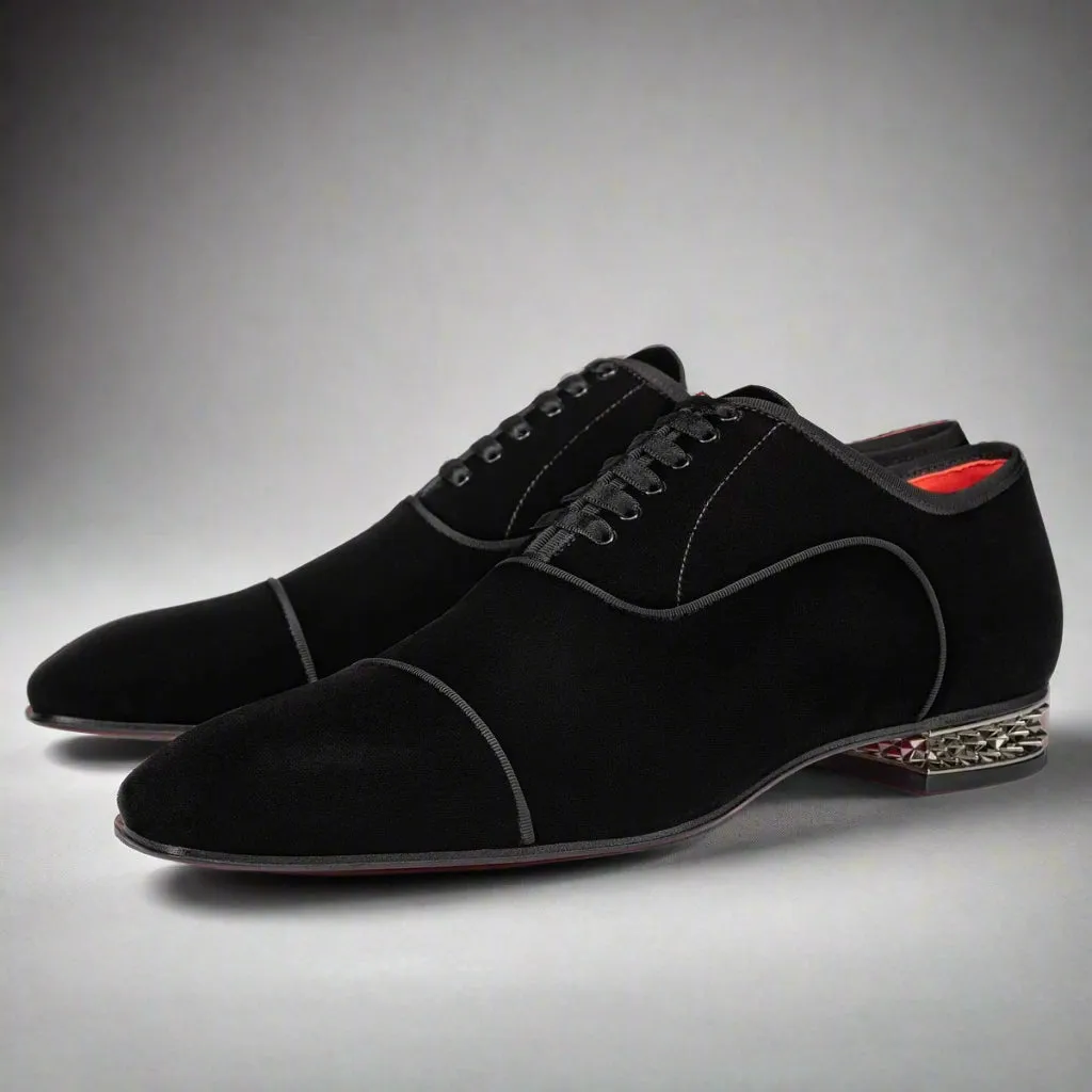 Rossi U - Red bottom sole suede leather oxford dress shoes for men